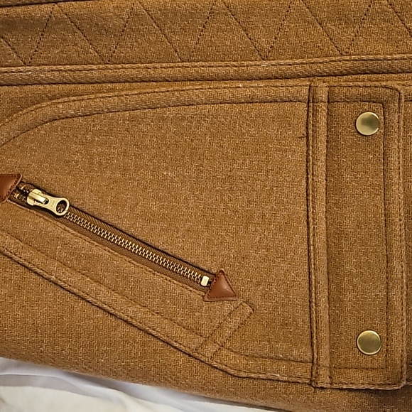 J. Crew Brown Pea Coat with Faux Fur Hood - Picture 5 of 7